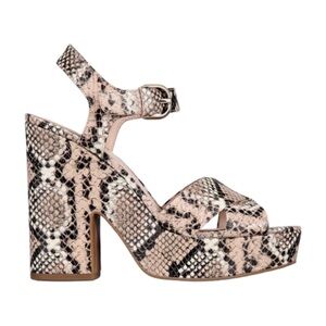 KATE SPADE  Grace Platform Leather Sandals Pale Vellum Snake Print Sizes 7.5 & 9